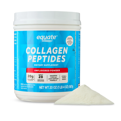 Equate Collagen Peptides Type 1 & 3, Unflavored – 20 oz Equate