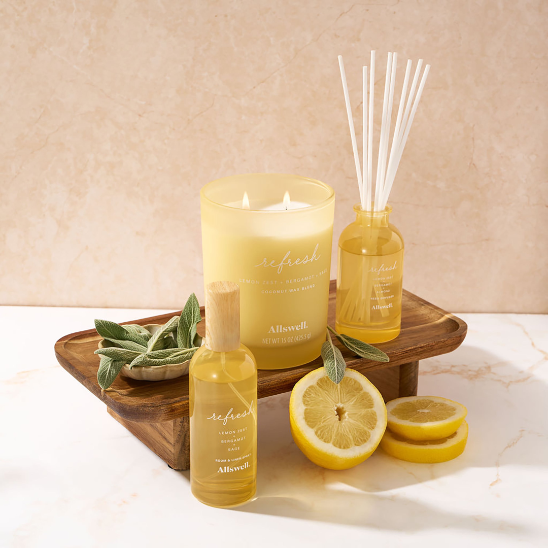 Allswell Refresh Lemon Bergamot Sage Room & Linen Spray - 3.4 fl oz Allswell