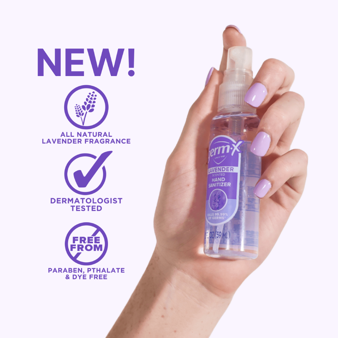 Germ-X Hand Sanitizer Spray Lavender, Plant-Based - 2 fl oz Germ X
