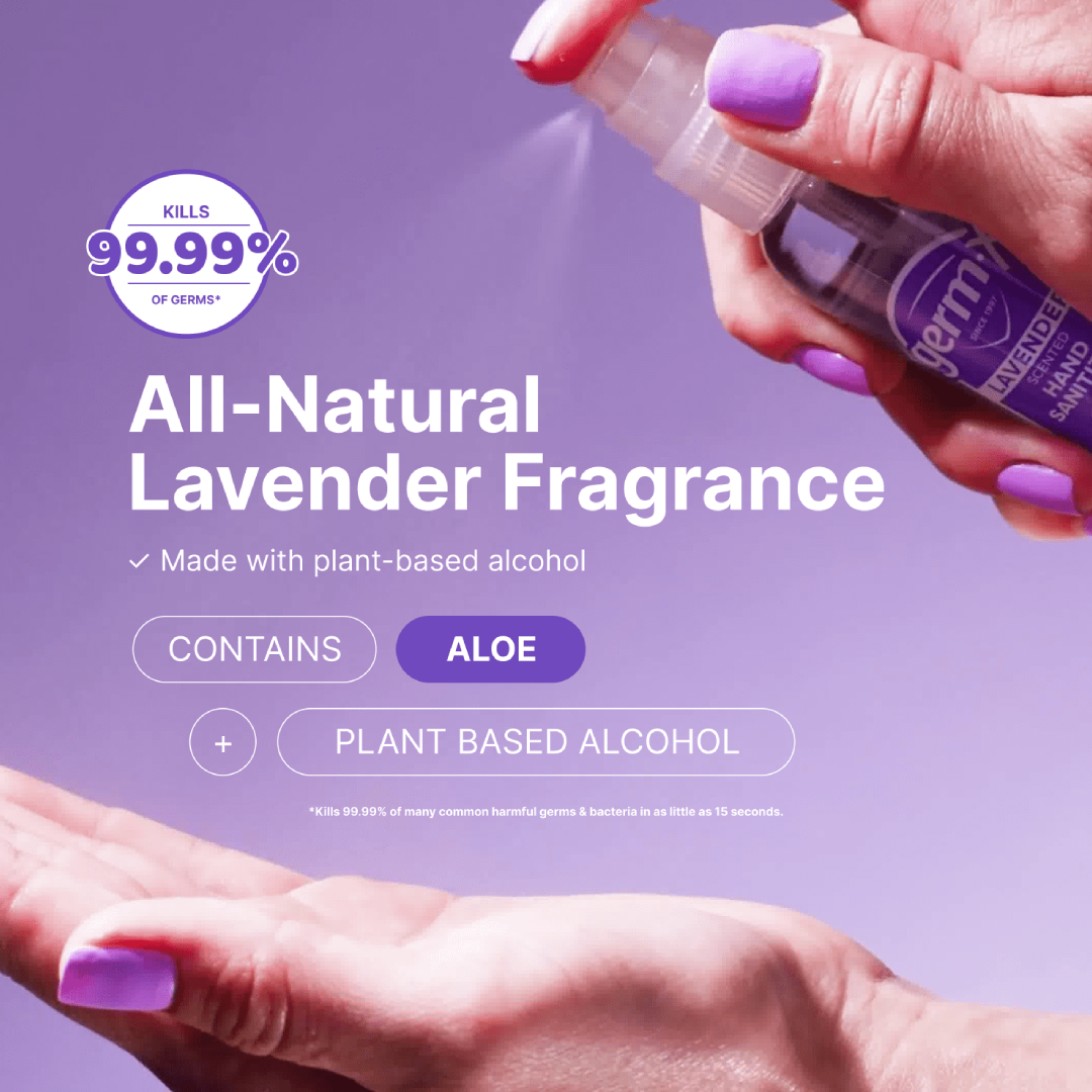Germ-X Hand Sanitizer Spray Lavender, Plant-Based - 2 fl oz Germ X