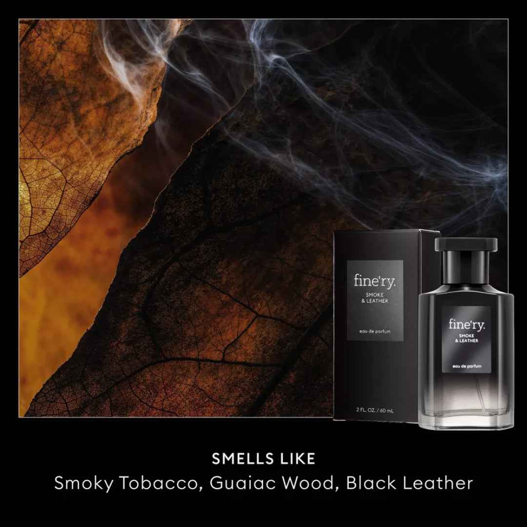fine’ry. Men’s Travel Size Eau De Cologne – Smoke Leather (2.0 fl oz)