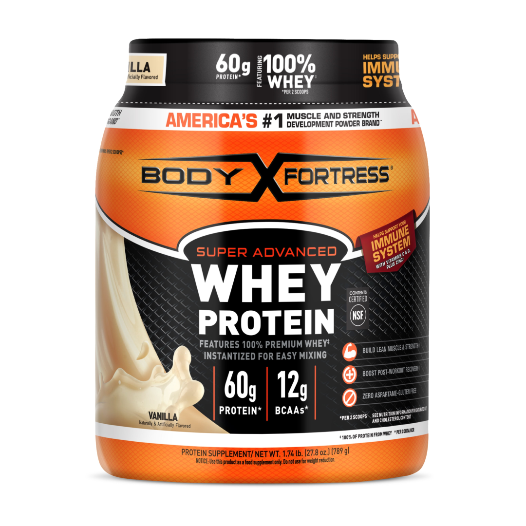 Body Fortress Super Advanced Whey Protein Powder – Vanilla 1.74 lbs Body Fortress