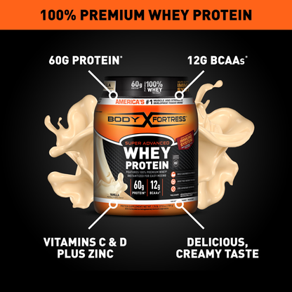 Body Fortress Super Advanced Whey Protein Powder – Vanilla 1.74 lbs Body Fortress
