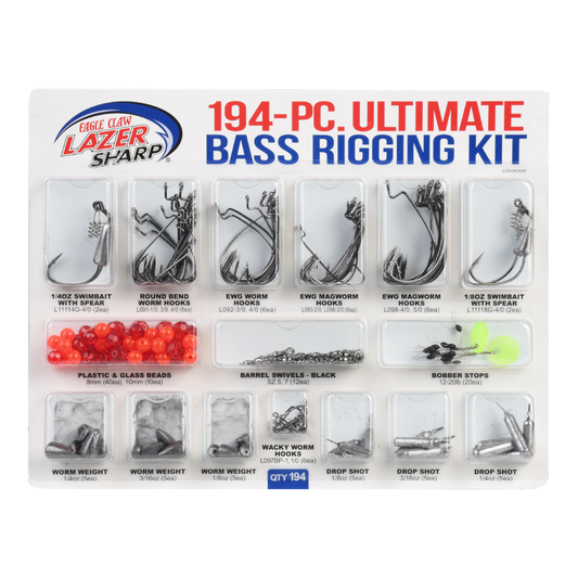 Eagle Claw Lazer Sharp Ultimate Bass Fishing Terminal Kit – 194 pcs Eagle Claw