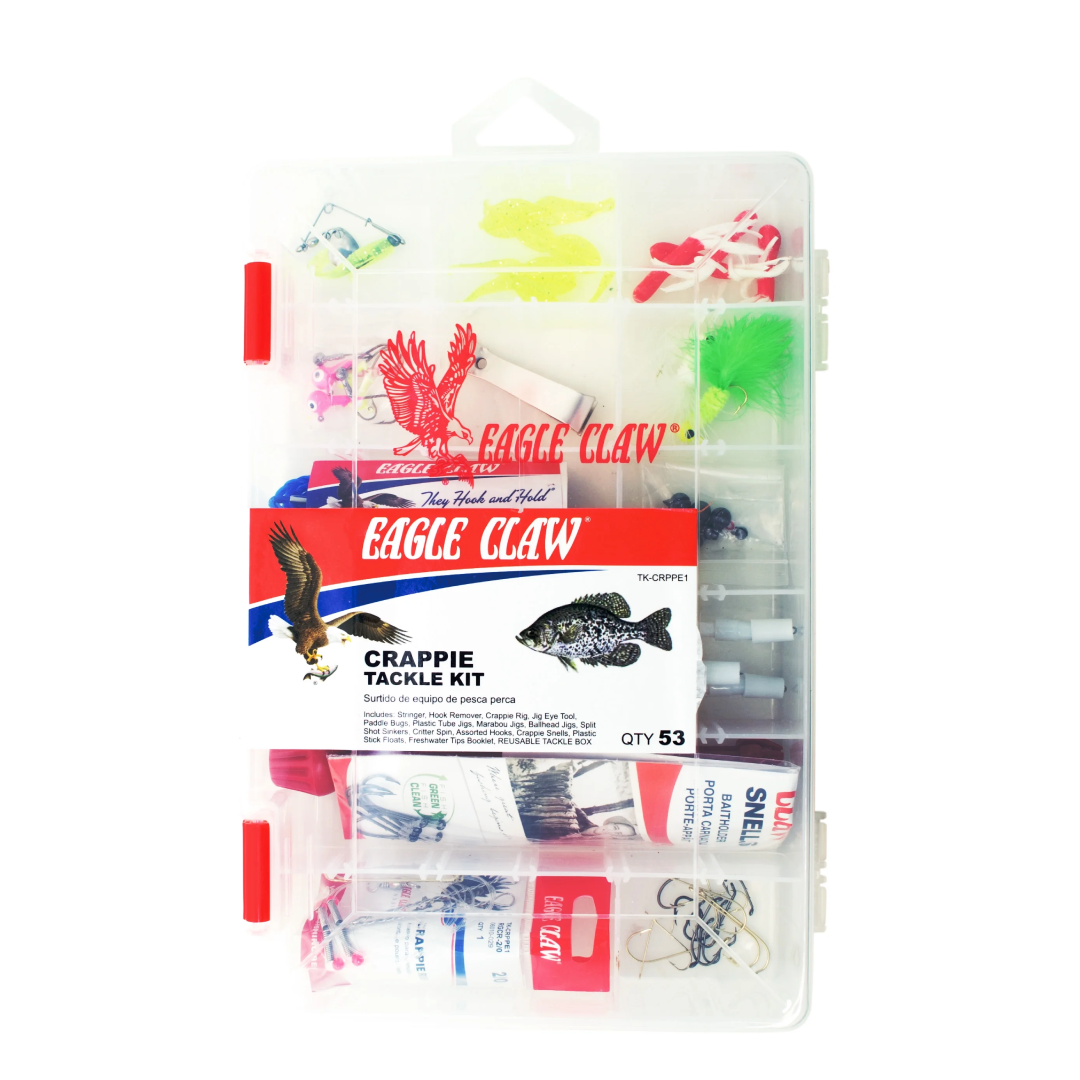 Eagle Claw Crappie Tackle Kit 53 Pieces | Complete Panfish Fishing Set Eagle Claw