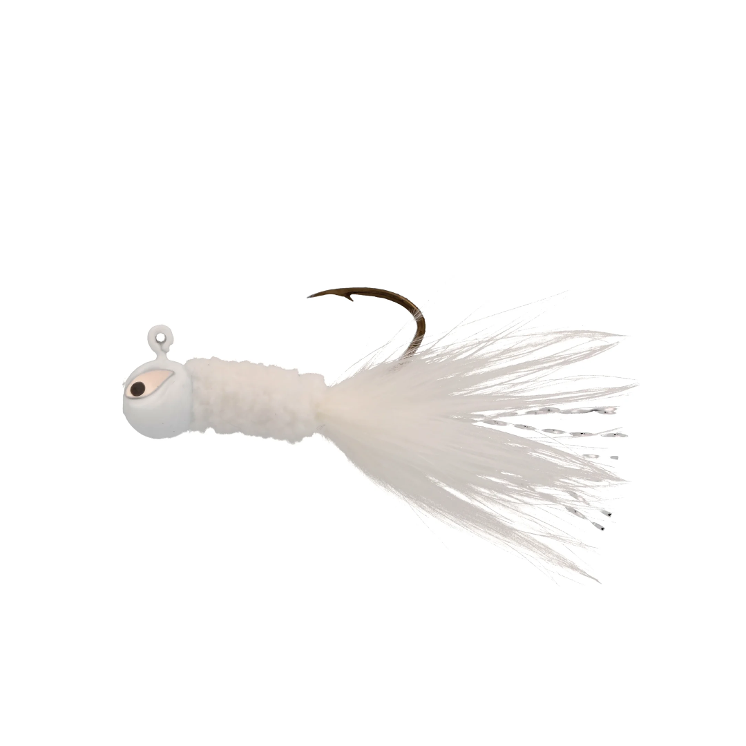 Eagle Claw Marabou Pro-V Crappie Jig 1/16 oz White | Panfish Jig Eagle Claw