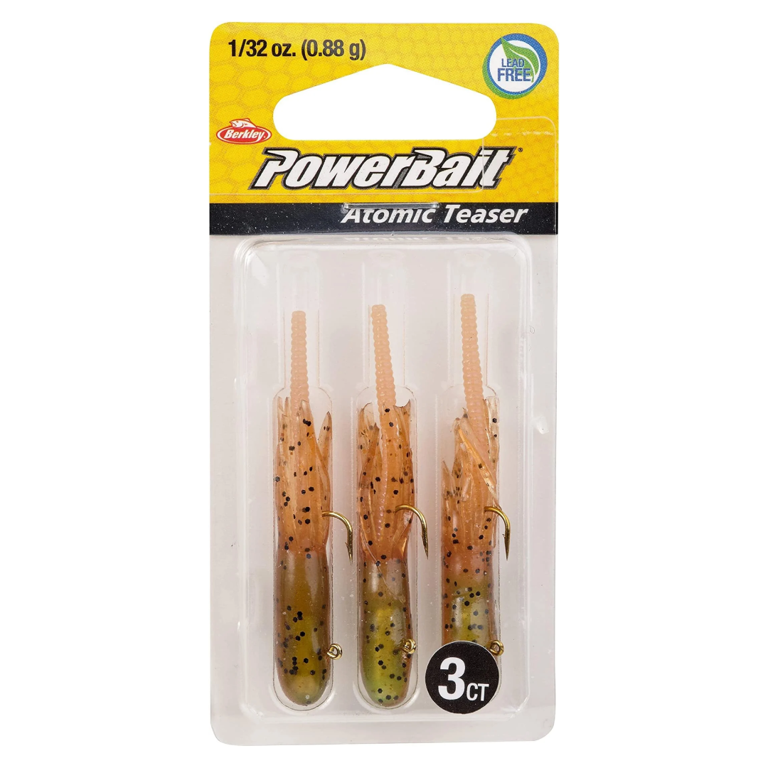 PowerBait Pre-Rigged Atomic Teasers 1/32 oz 3 Count | Ultralight Panfish & Crappie Lure PowerBait