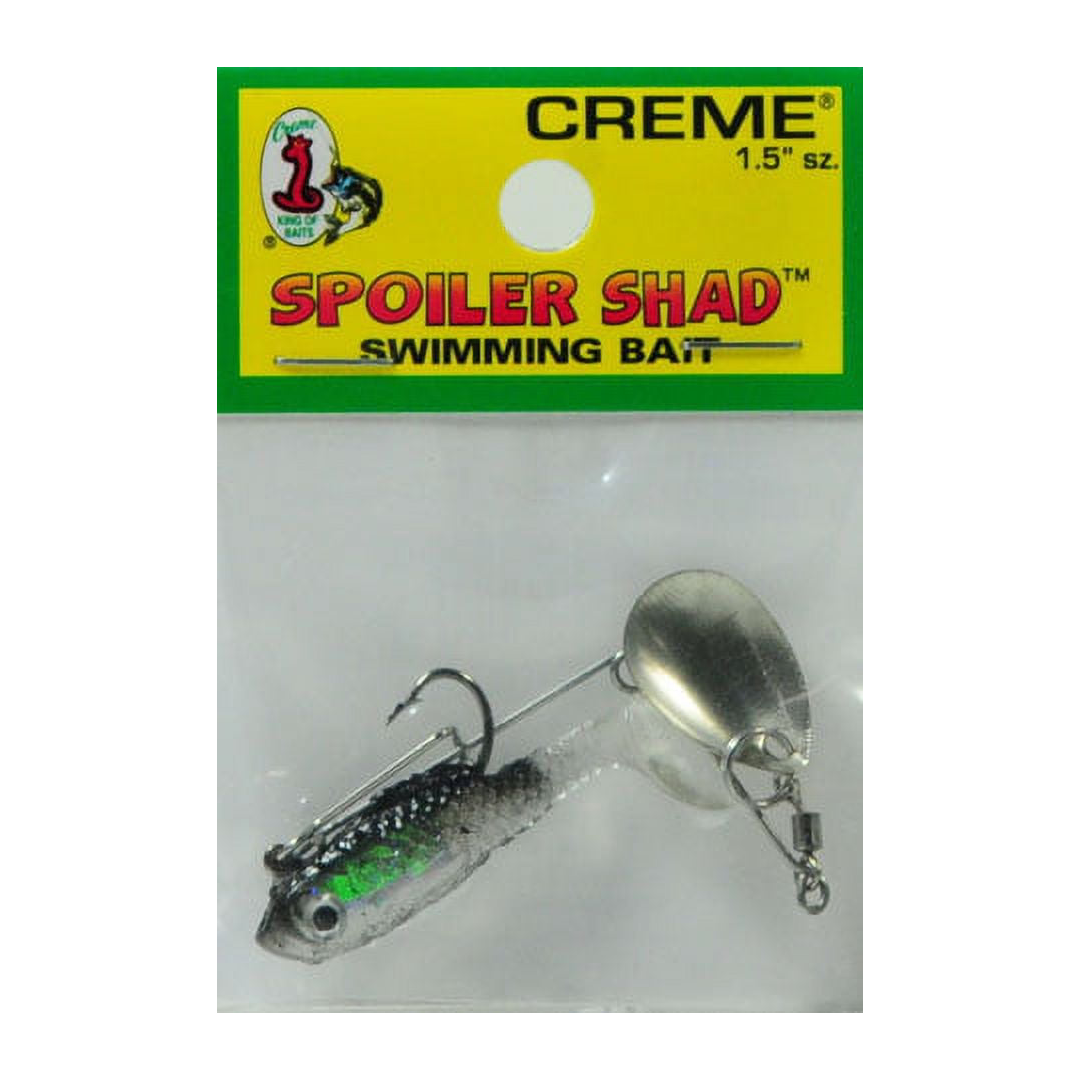 Creme 1.5" Spoiler Spin Shad Swim Bait Lure | Black Back – Bass, Walleye & Pike Fishing Creme Lure