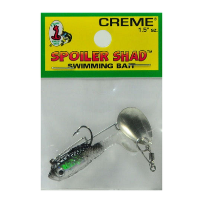 Creme 1.5" Spoiler Spin Shad Swim Bait Lure | Black Back – Bass, Walleye & Pike Fishing Creme Lure