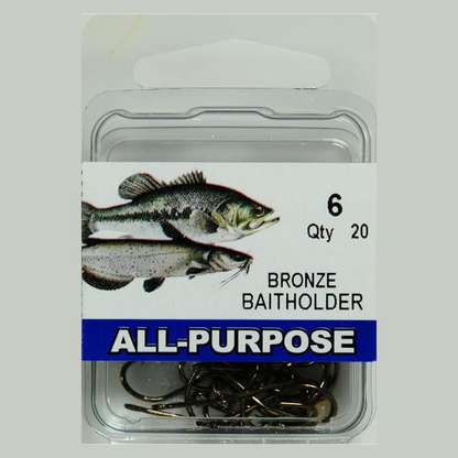 Eagle Claw Renegade Baitholder Fishing Hooks – Bronze, Size 6 | 20 Pack Bass & Walleye Hooks Eagle Claw