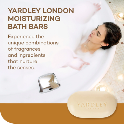 Yardley London Moisturizing Bath Bar Oatmeal & Almond 4.25 oz | 4 Pack Gentle Soap Yardley
