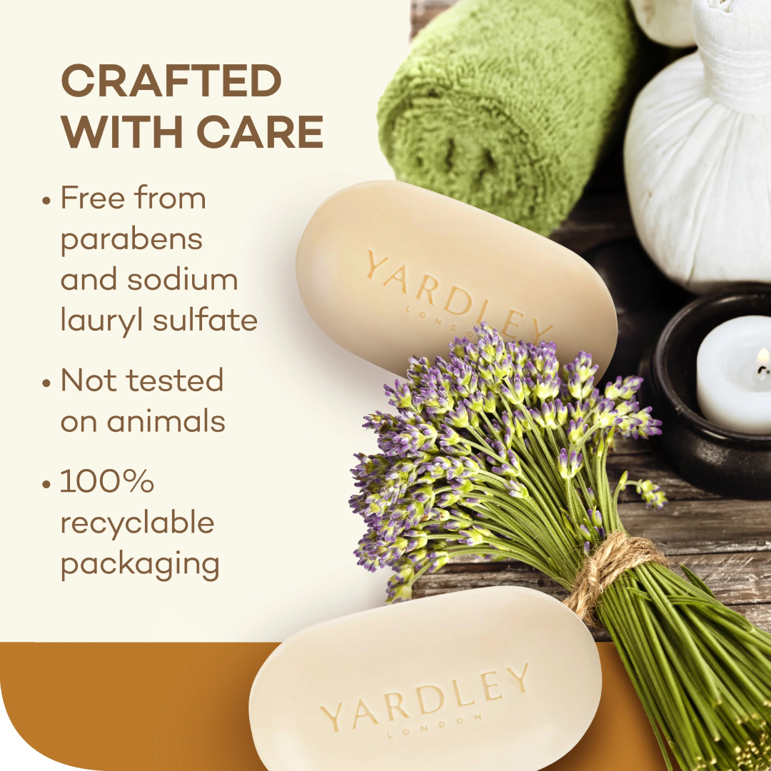 Yardley London Moisturizing Bath Bar Oatmeal & Almond 4.25 oz | 4 Pack Gentle Soap Yardley