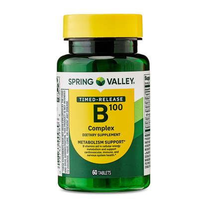 Spring Valley B-100 Complex 60 Count Timed-Release | Energy & Metabolism Support Spring Valley