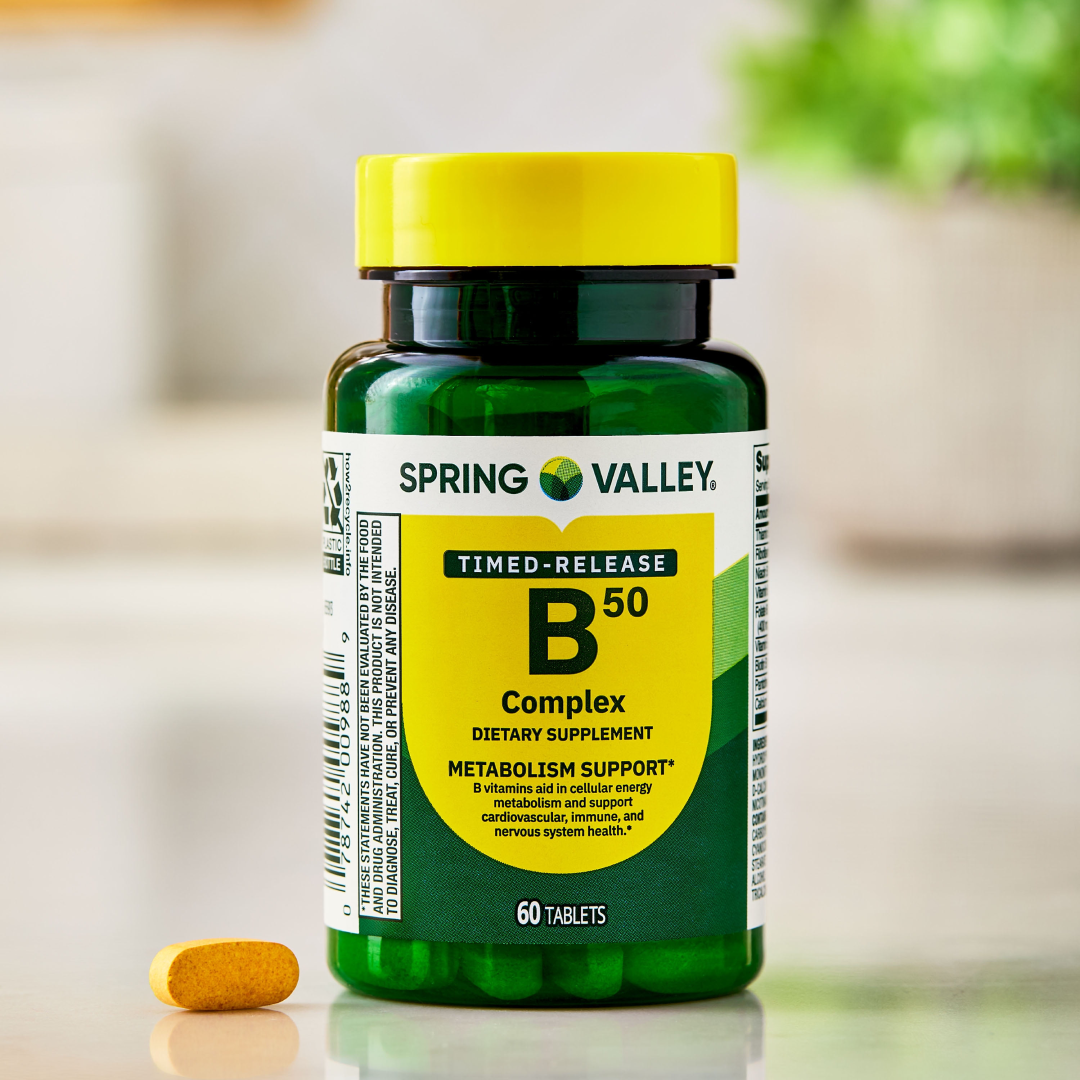 Spring Valley Vitamin B-50 Complex 60 Count Timed-Release | Energy & Metabolism Support Spring Valley