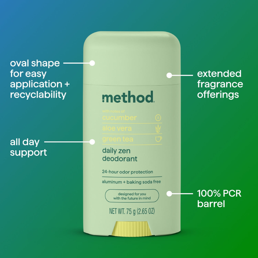 Method Solid Deodorant Daily Zen 2.65 oz | Natural Aluminum-Free Odor Protection Method
