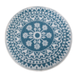 DII Outdoor Reversible Woven Rug 5' Round Blue Floral | Indoor & Outdoor Patio Rug DII