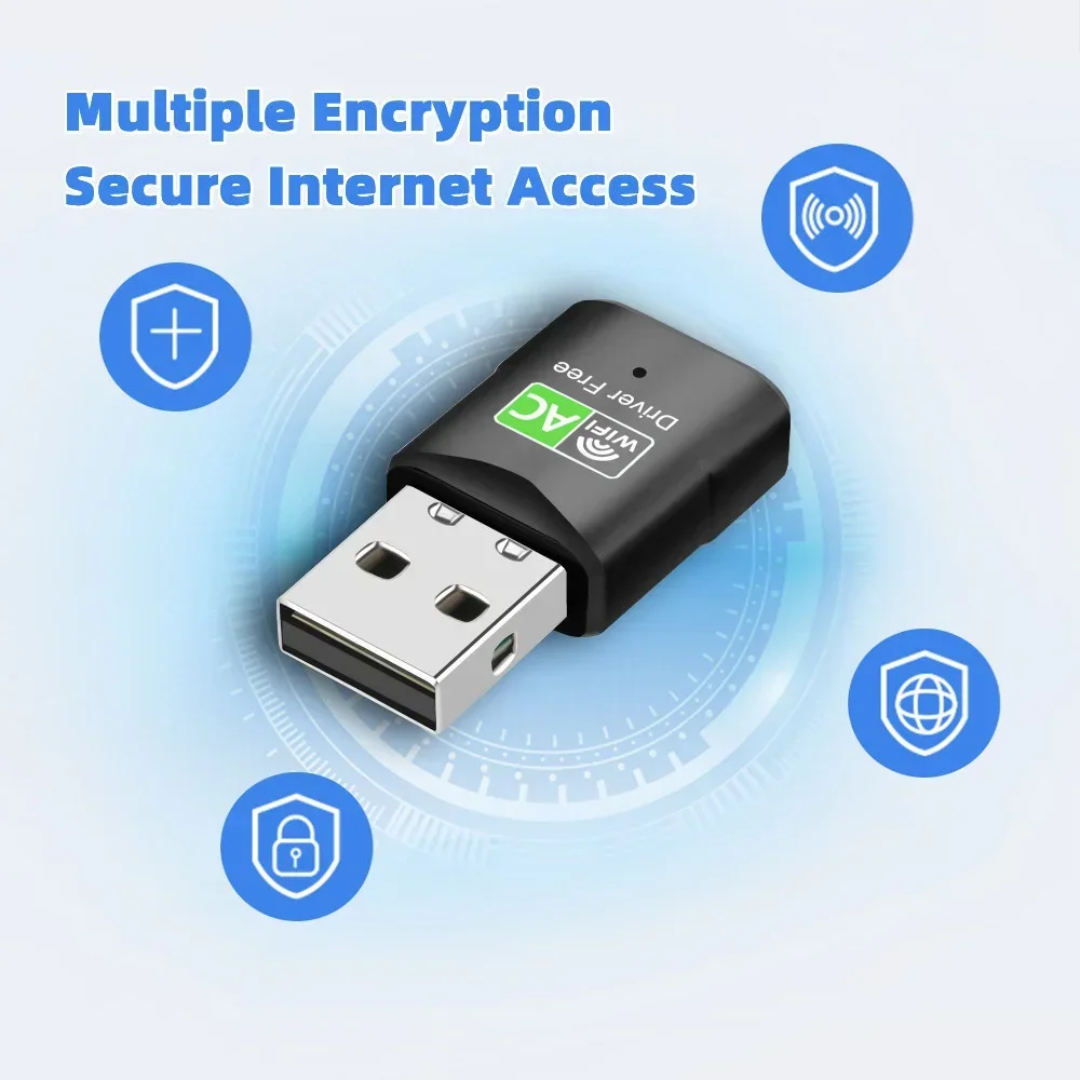 USB WiFi Adapter 600Mbps Dual Band 2.4G & 5.8GHz – AC Wireless USB Dongle MegoDeals