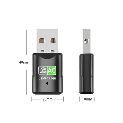 USB WiFi Adapter 600Mbps Dual Band 2.4G & 5.8GHz – AC Wireless USB Dongle MegoDeals