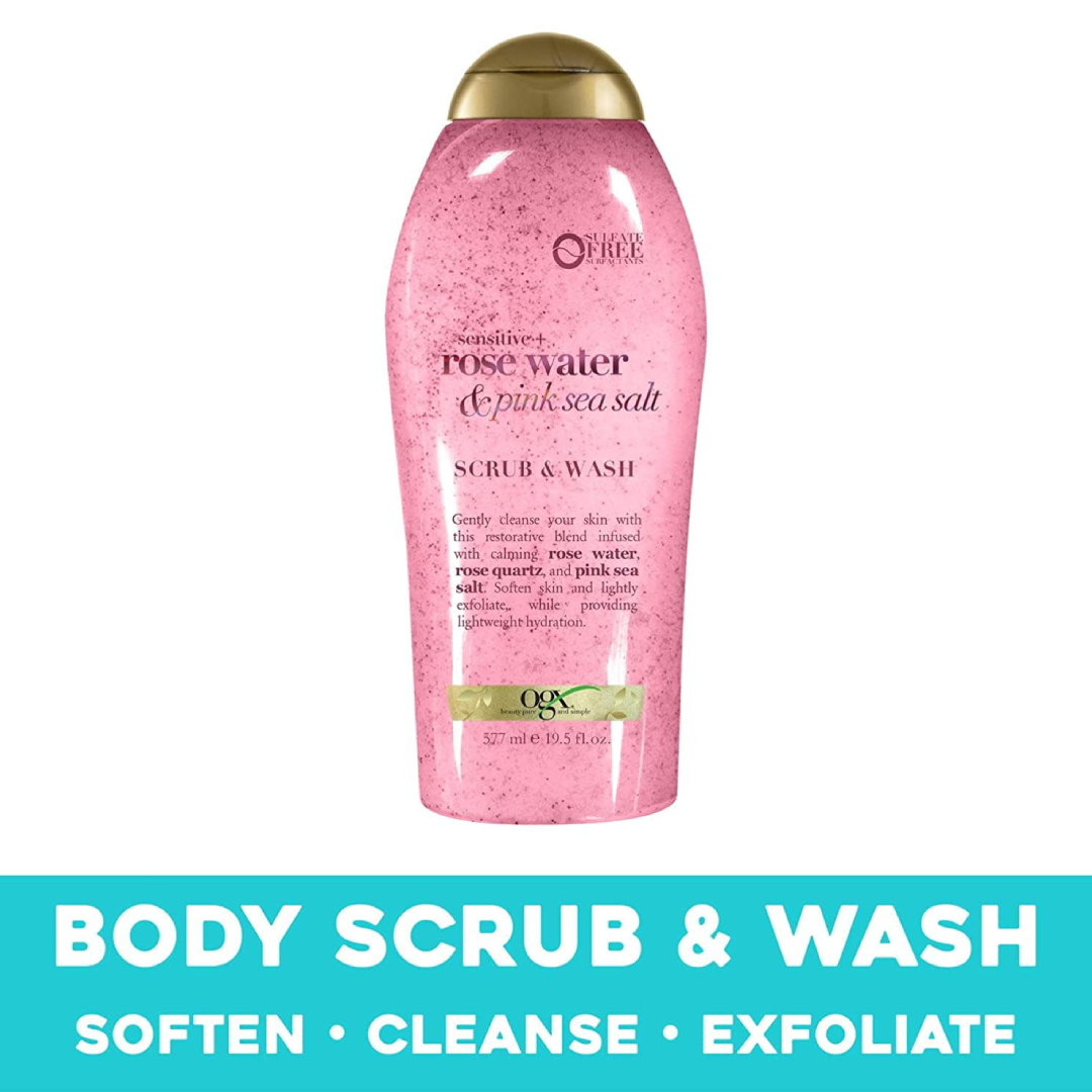 OGX Sensitive Rose Water & Pink Sea Salt Body Scrub – 19.5 fl. oz. OGX
