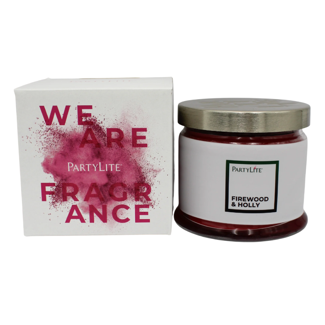 Partylite Firewood & Holly Jar Candle – 3-Wick, 13.2 oz PartyLite