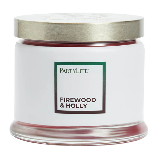 Partylite Firewood & Holly Jar Candle – 3-Wick, 13.2 oz PartyLite