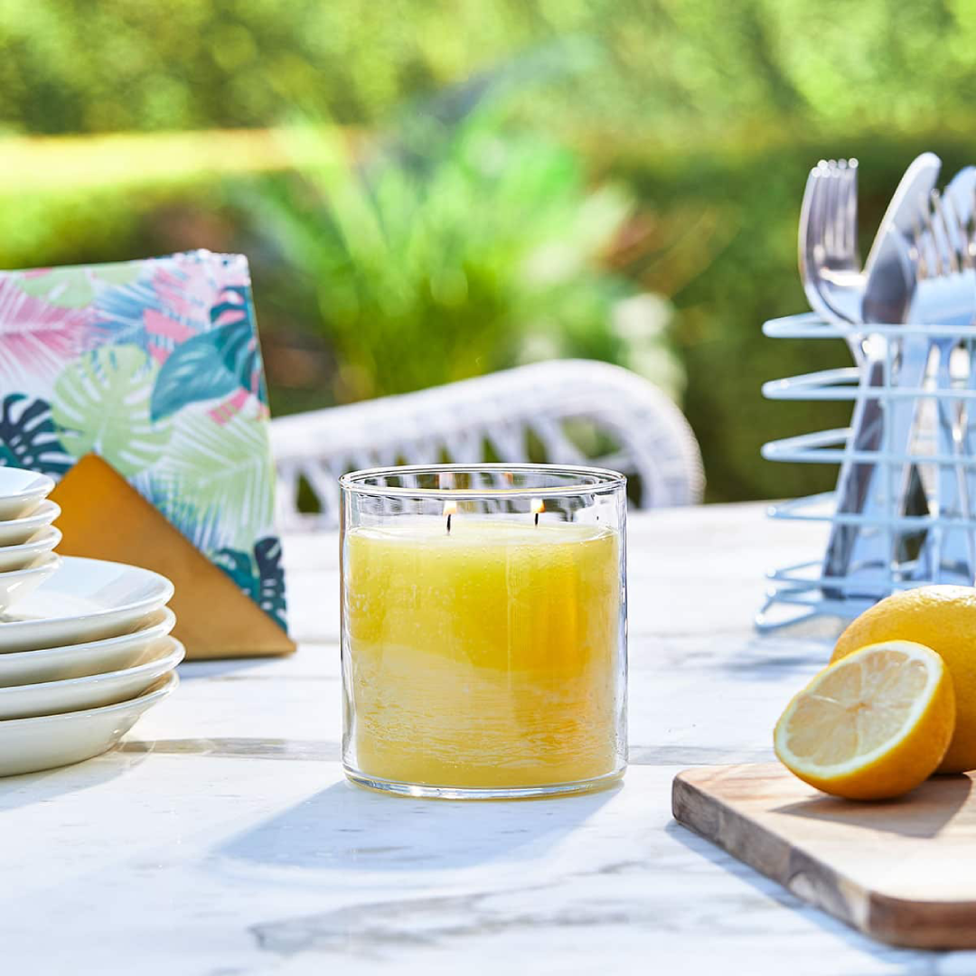 PartyLite GloLite Wild Lemongrass Citronella 2-Wick Jar Candle – 15.5 oz PartyLite
