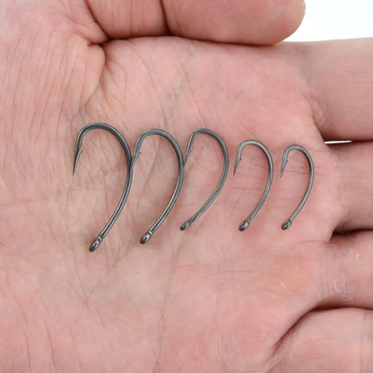 Hirisi Carp Fishing Hooks with Eye – Micro Barb, PTFE Coated, Sizes 2, 4, 6, 8, 10 Hirisi