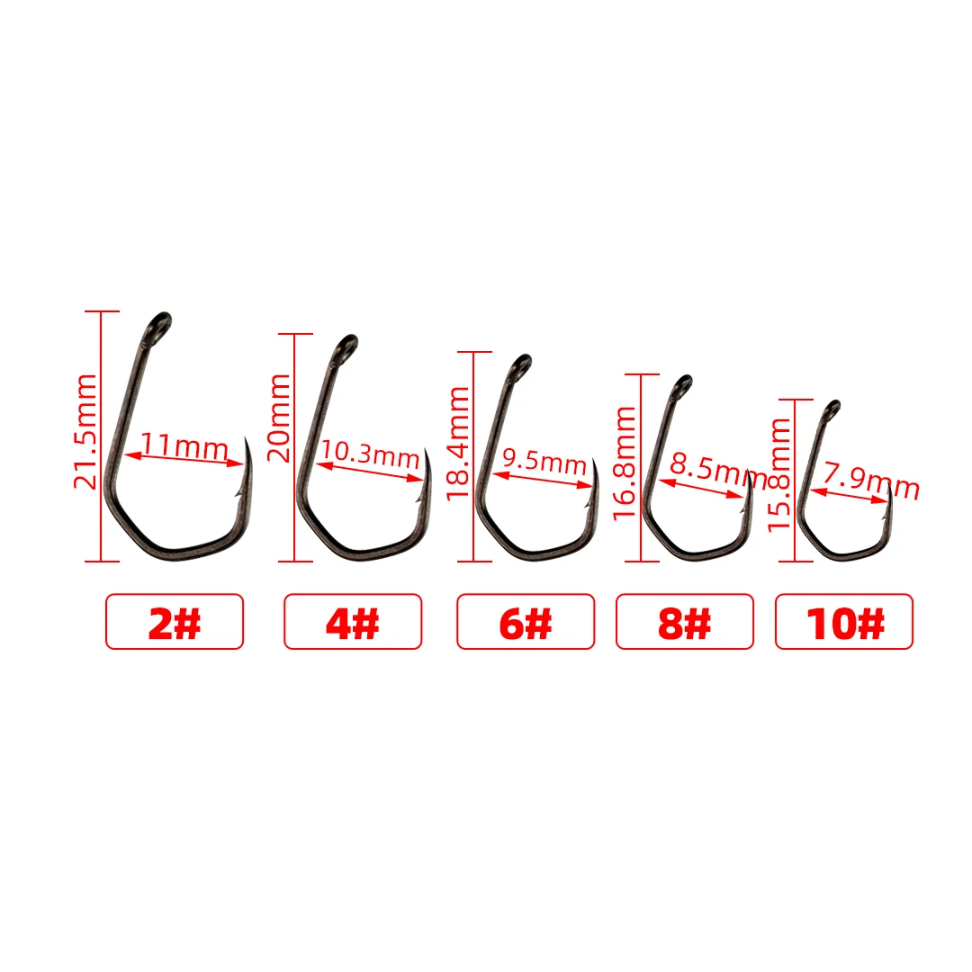 HIRISI PTFE Coated High Carbon Steel Barbed Fish Hook with Eye – X919 Hirisi