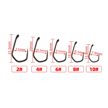 HIRISI PTFE Coated High Carbon Steel Barbed Fish Hook with Eye – X919 Hirisi