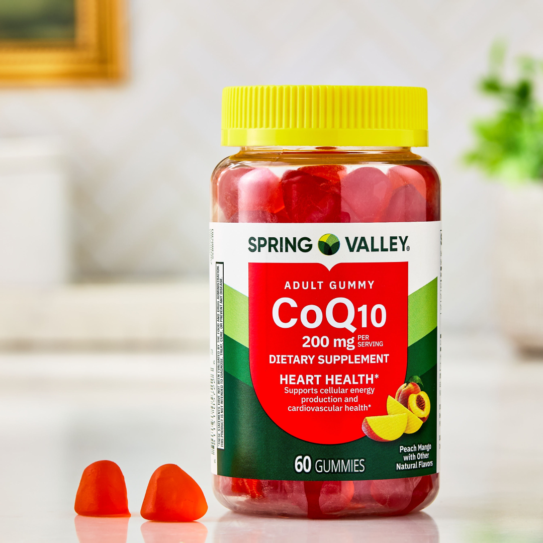 Spring Valley CoQ10 Adult Gummies 200 mg – Heart Health & Energy Support (60 Count) Spring Valley