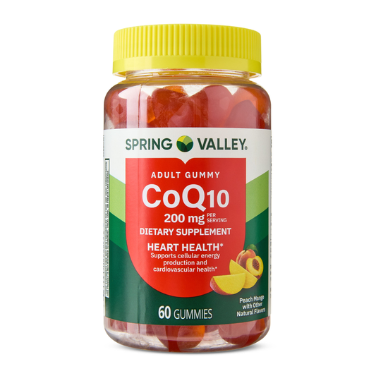 Spring Valley CoQ10 Adult Gummies 200 mg – Heart Health & Energy Support (60 Count) Spring Valley