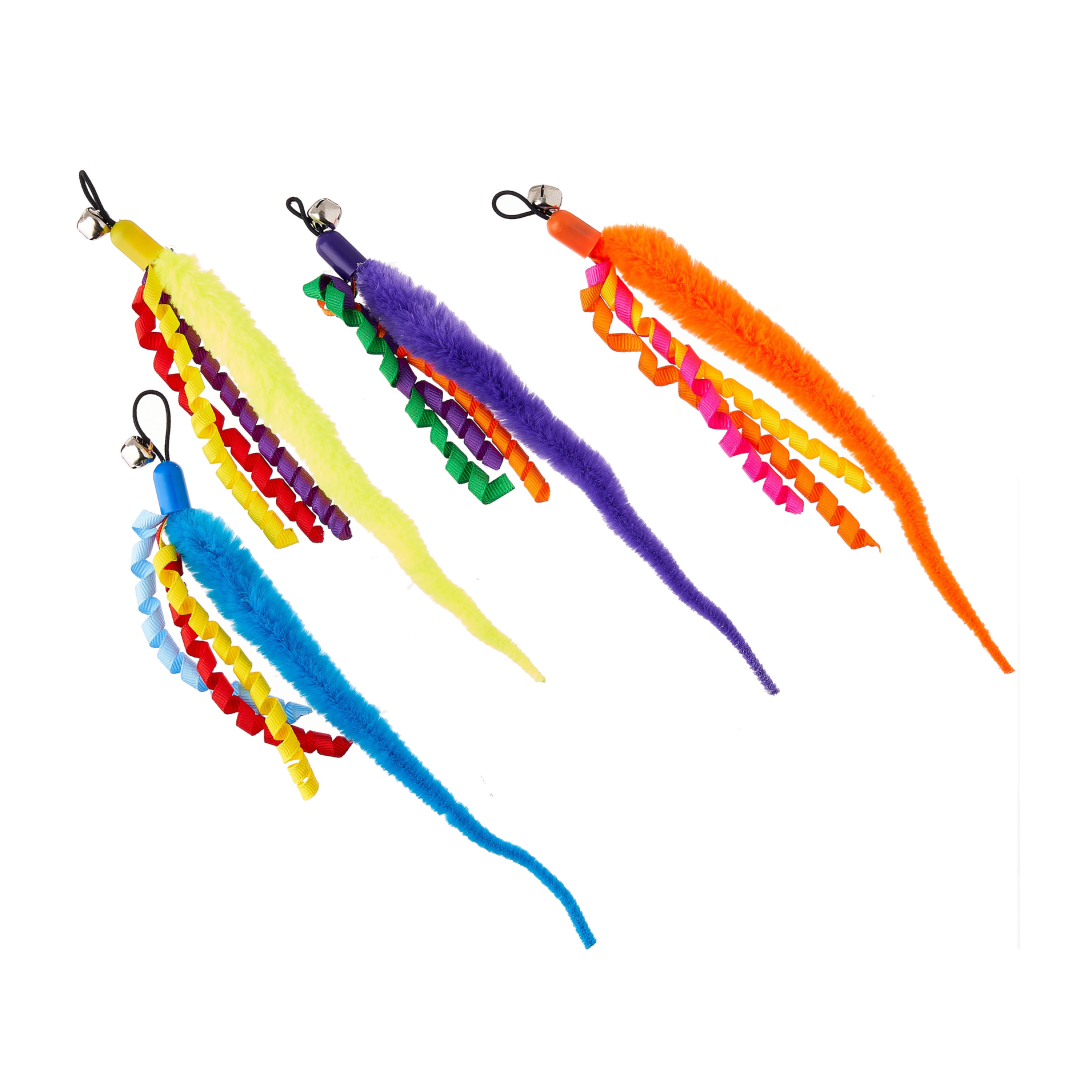 Vibrant Life Expandable Worm Teaser Wand Cat Toy – Interactive Cat Toy Vibrant life