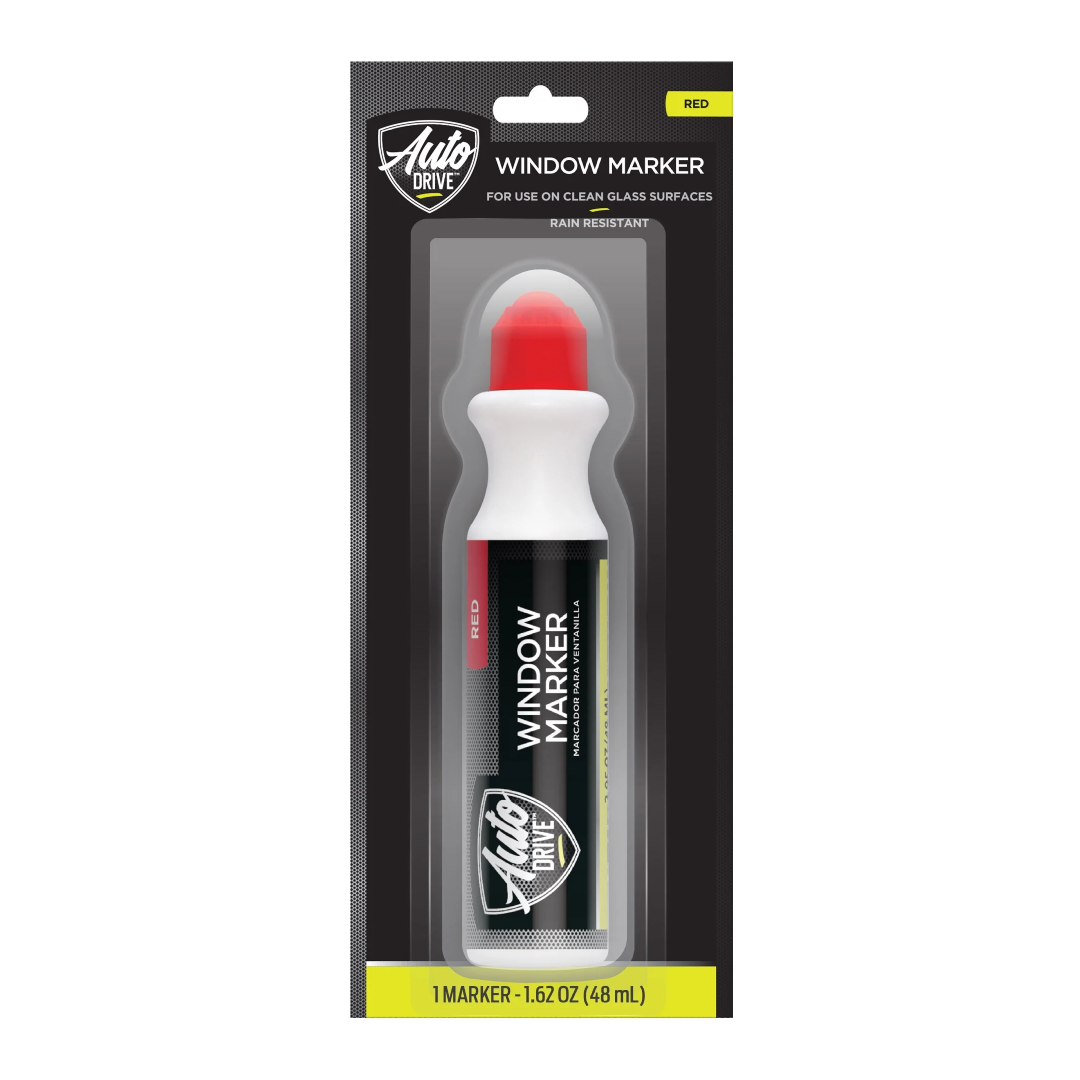 Auto Drive Automotive Window Marker – Red | Smudge-Resistant, Vivid, Easy-to-Use Auto Drive