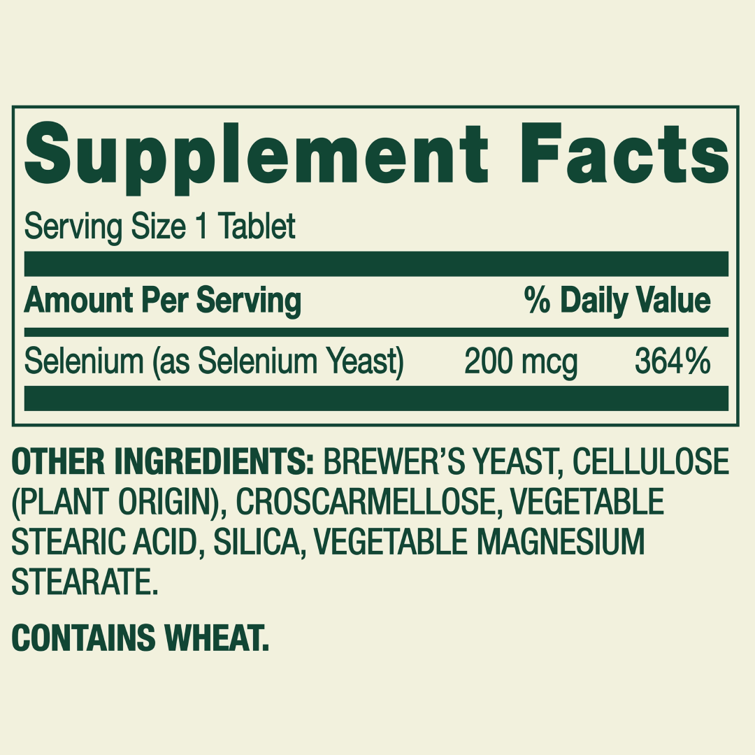 Spring Valley Selenium 200 mcg Tablets | Immune & Antioxidant Support | 100 Count Spring Valley