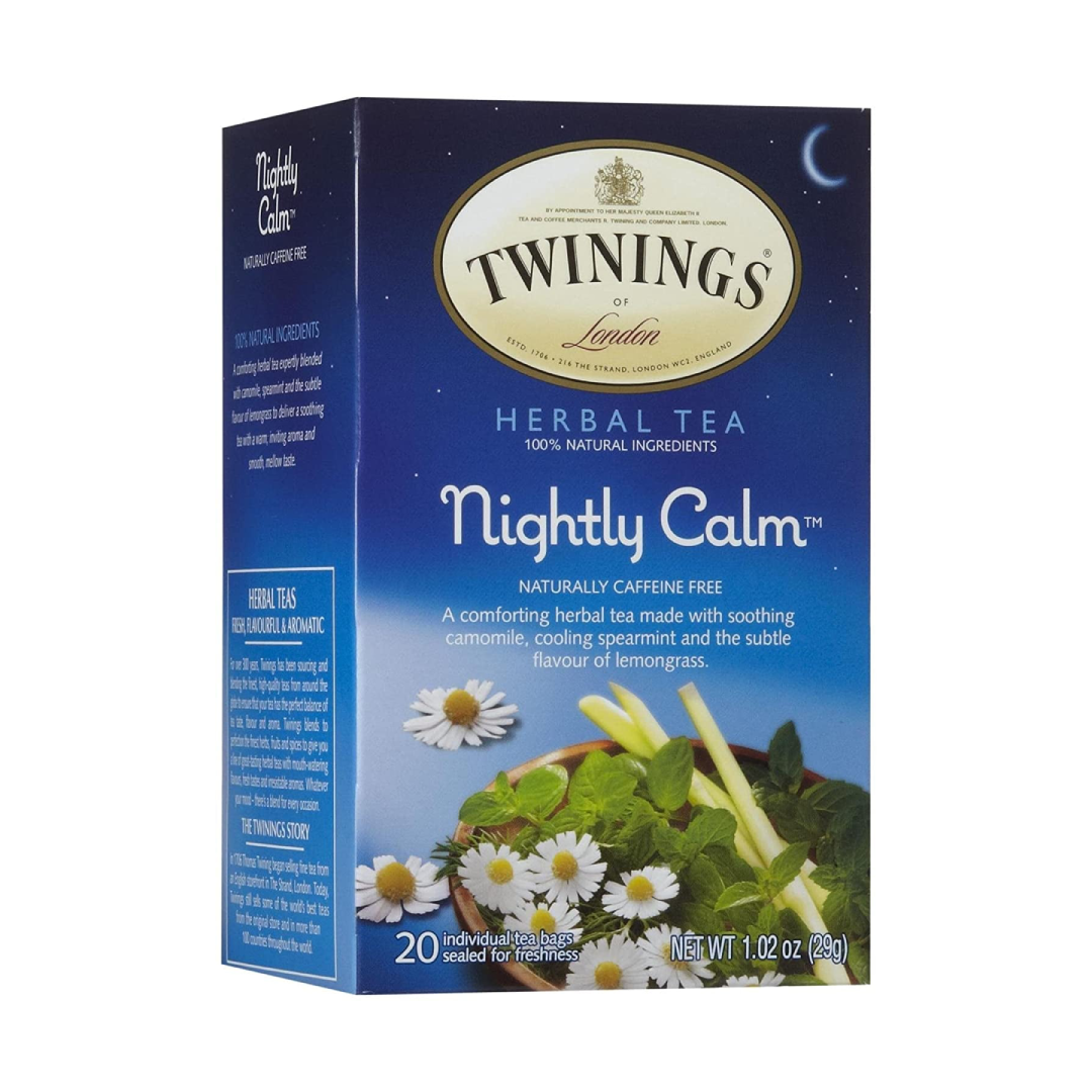 Twinings Nightly Calm Herbal Tea – Caffeine-Free, 20 Tea Bags