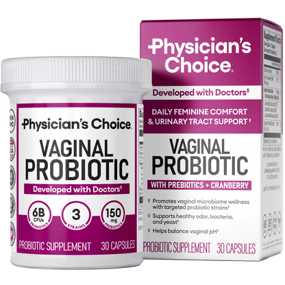 Physician's Choice Vaginal Probiotic for Women – 6 Billion CFU, Supports pH Balance & Odor Control – 30 Count