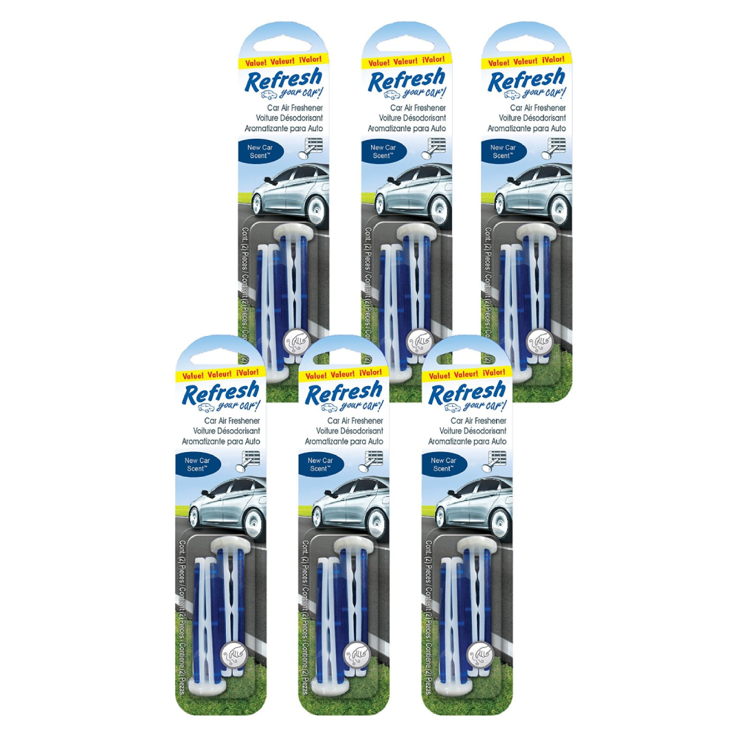 Refresh Your Car New Car Scent Car Air Freshener – 12 Total (2 per Pack) Refresh Your Car