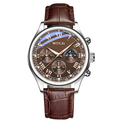 Men's Luxury Quartz Watch – Waterproof, Luminous, Leather Strap, Business & Sport Style