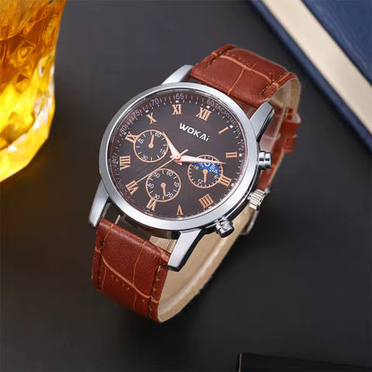 Men's Luxury Quartz Watch – Waterproof, Luminous, Leather Strap, Business & Sport Style