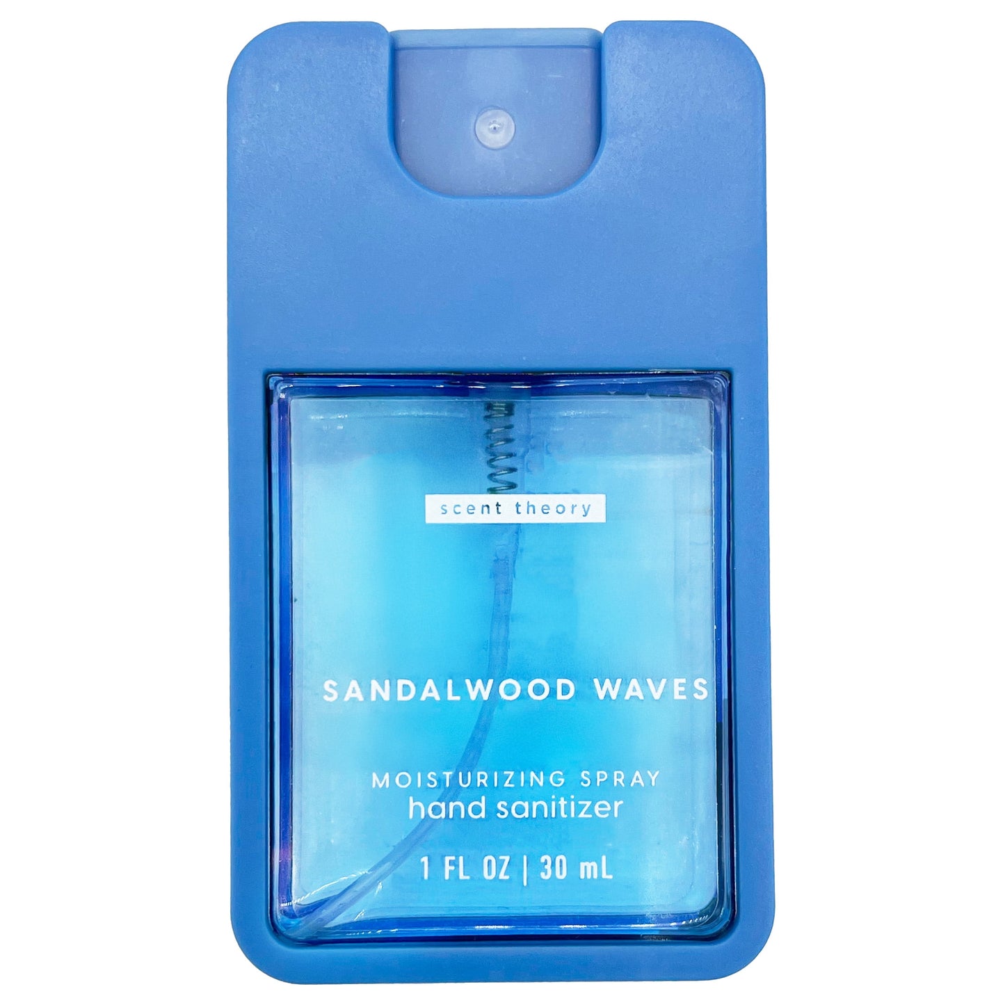 Scent Theory Hand Sanitizer Spray, Sandalwood Waves, 1 fl oz – Travel-Size Antibacterial Hand Spray with a Luxurious Scent