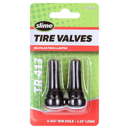 Slime TR413 Tubeless Tire Valve Stem Replacement – Black Rubber, Model 2080A