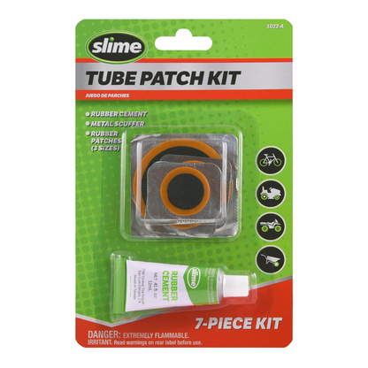 Slime Seven Piece Bike Inner Tube Patch Kit 1022-A – Quick Flat Tire Repair Slime