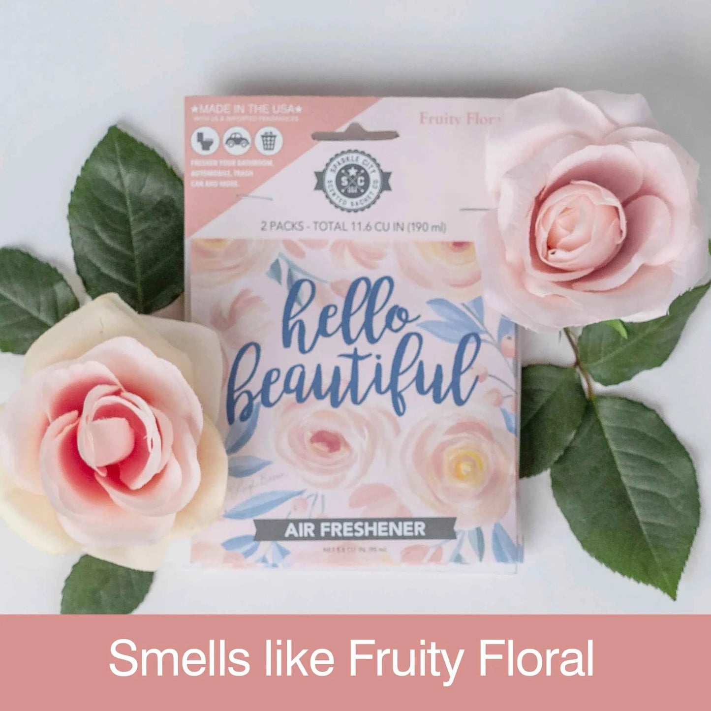 Sparkle City Scented Sachet 2 Pack – Hello Beautiful, Fruity Floral, Home & Closet Fragrance