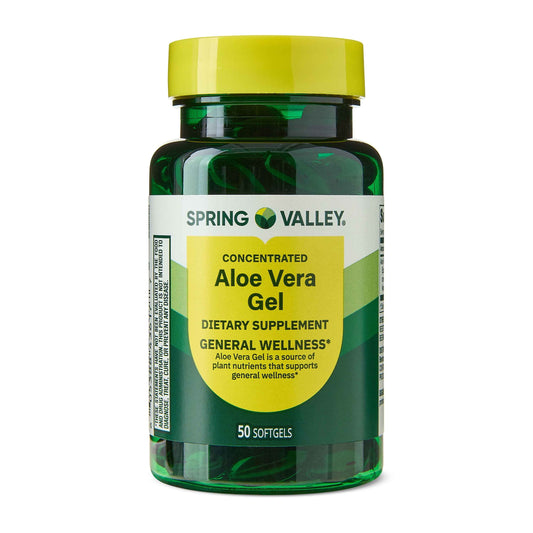 Spring Valley Aloe Vera Gel Dietary Supplement – Digestive & Immune Health, 50 Softgels