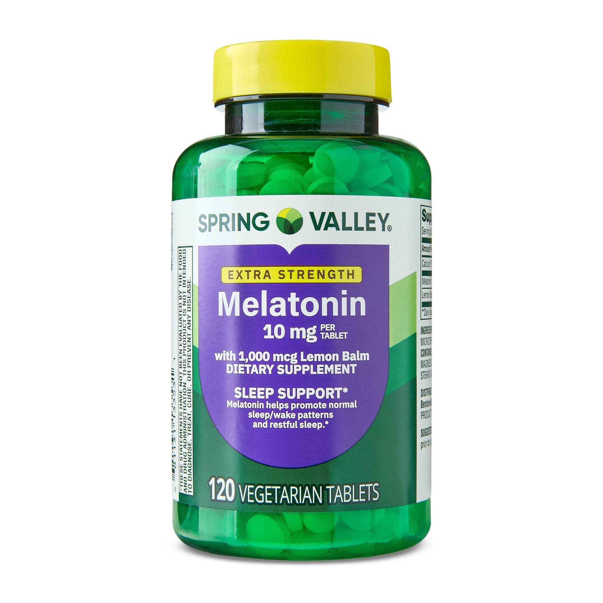 Spring Valley Extra Strength Melatonin Tablets – 10 mg, 120 Count – Sleep Support Dietary Supplement