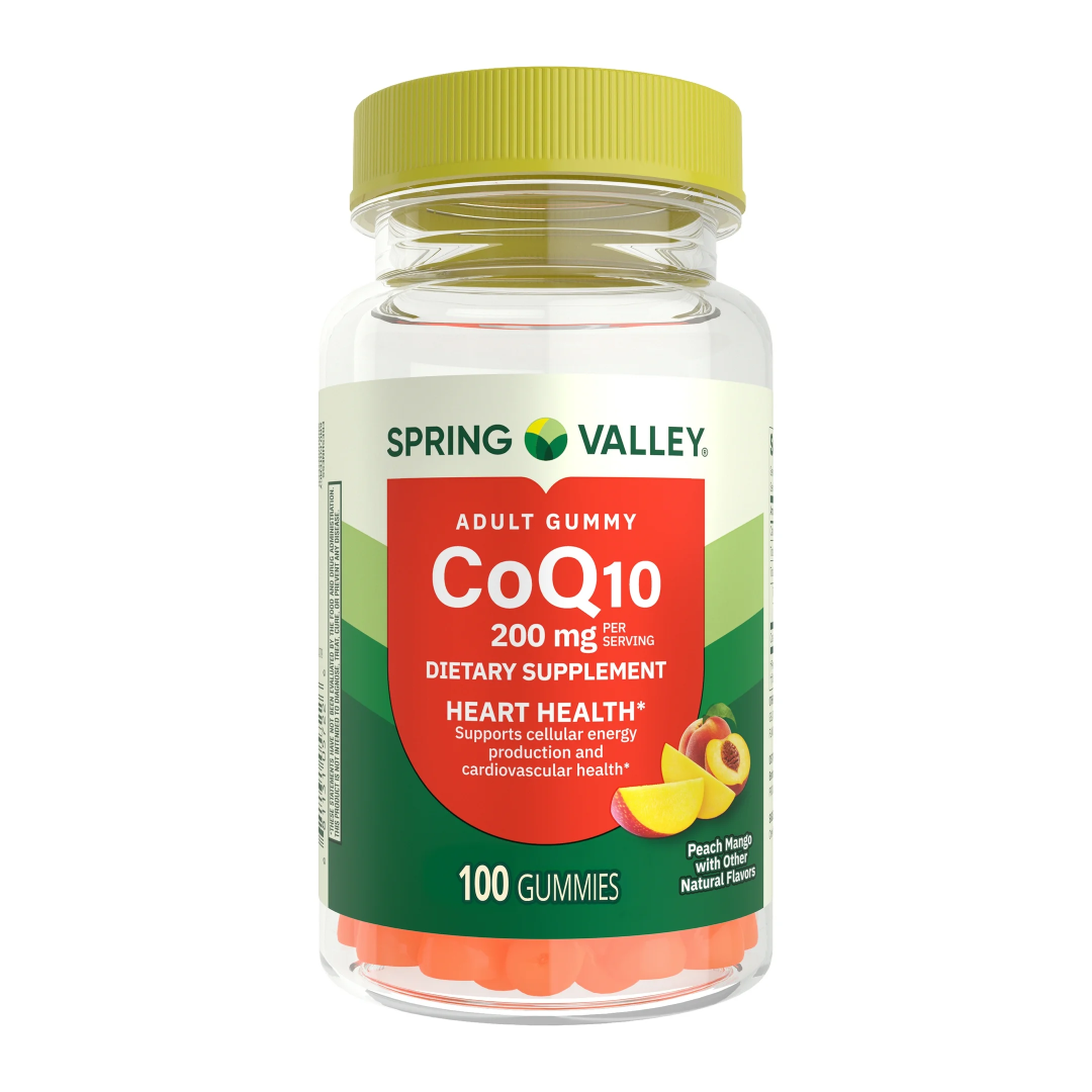 Spring Valley CoQ10 Gummies 200mg – Heart Health Dietary Supplement, 100 Count Spring Valley