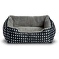 VibrantLife Plush Cuddler Pet Bed – Portable Dog & Cat Bed, Black & White Diamonds, 19" × 15"
