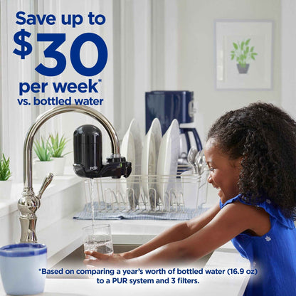 PUR FM2000B Faucet Mount Water Filtration System – Black