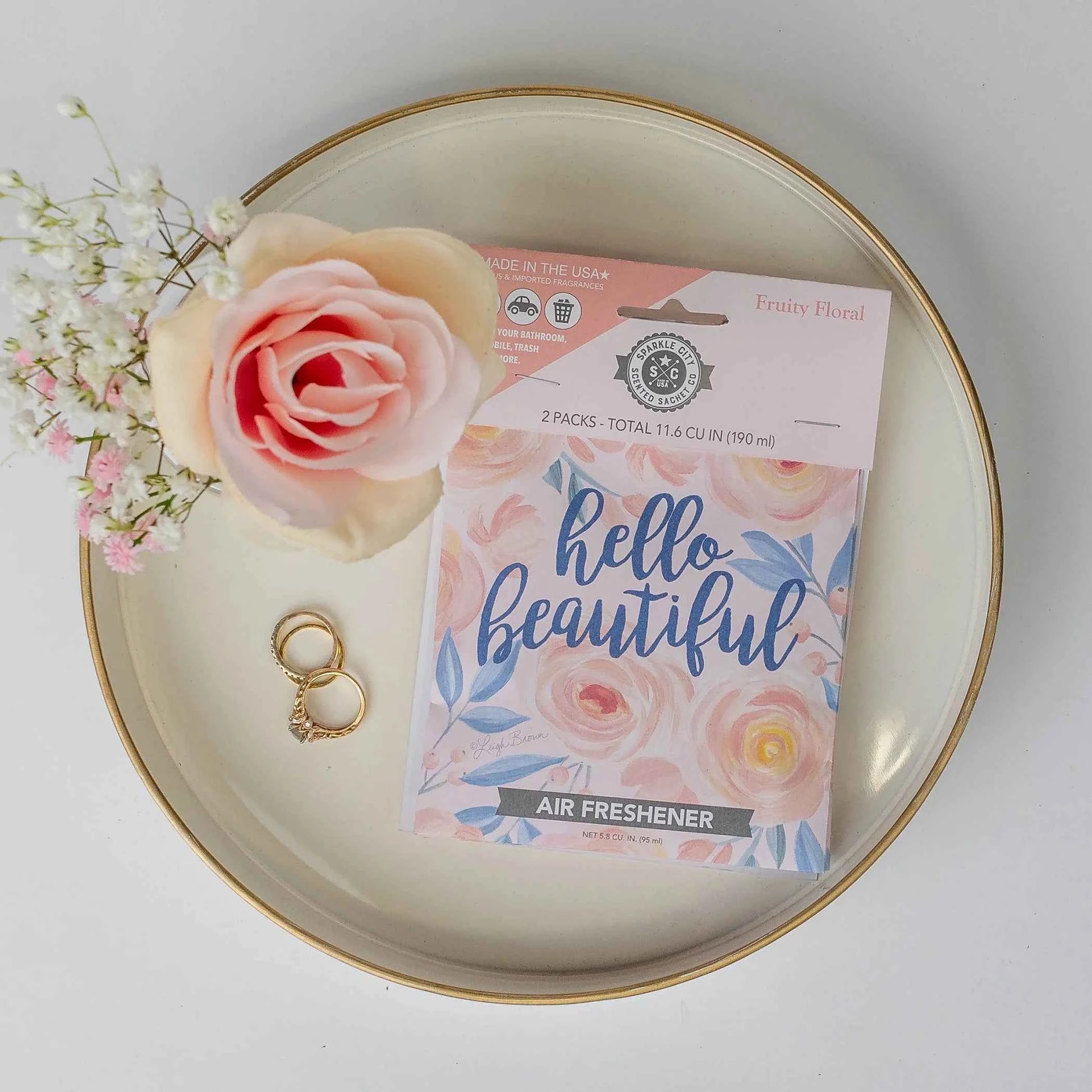 Sparkle City Scented Sachet 2 Pack – Hello Beautiful, Fruity Floral, Home & Closet Fragrance