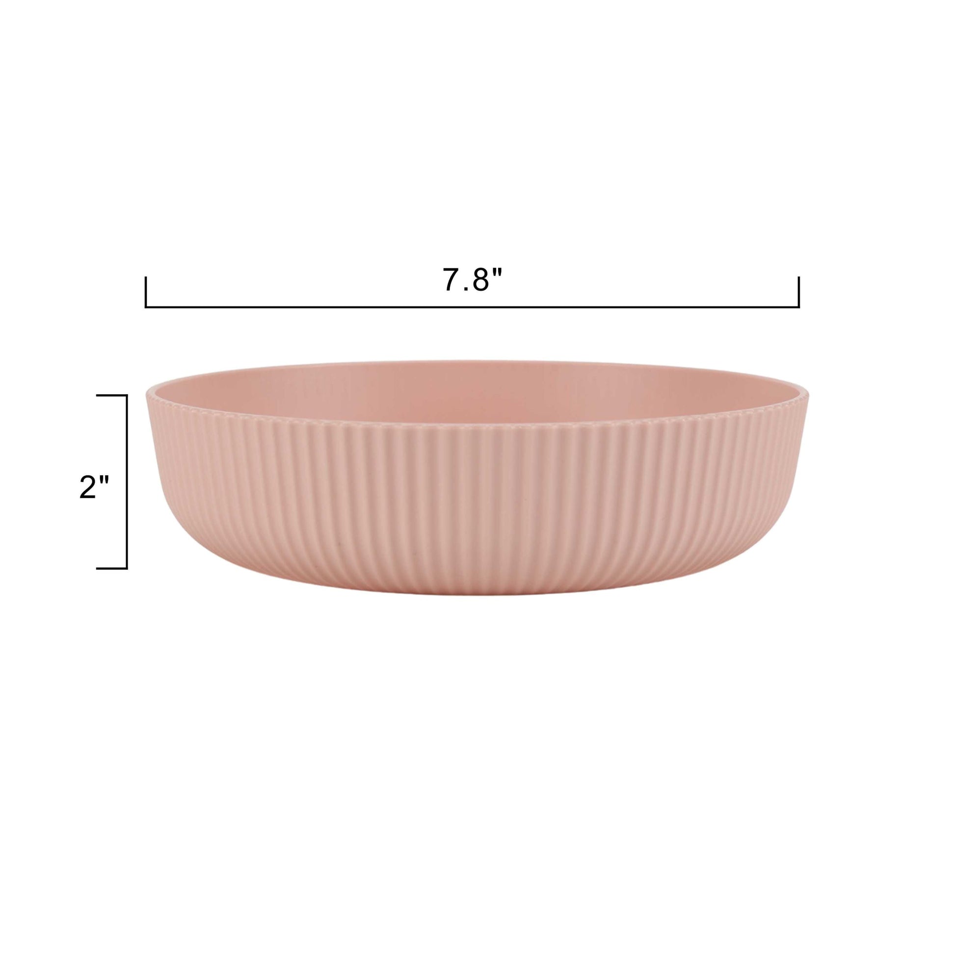 Pink Eco-Friendly Recycled Plastic Dinner Bowl – 43-Ounce – Durable & Reusable for Indoor & Outdoor Dining